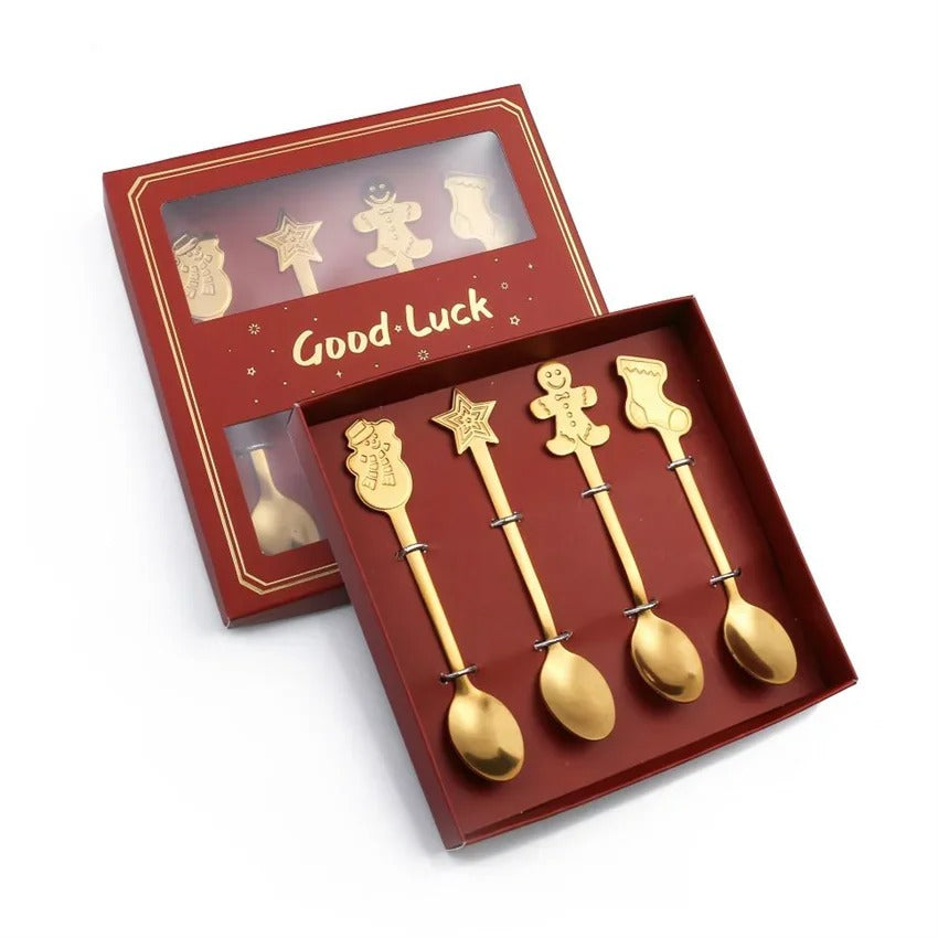 Conjunto Colheres Decorativas de Natal - Gold