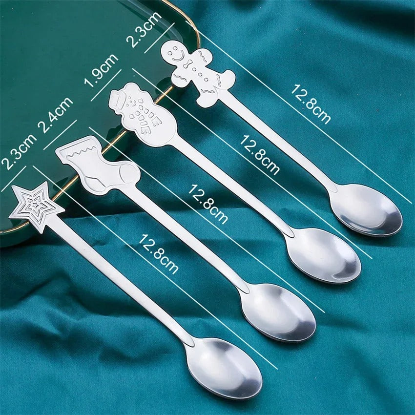 Conjunto Colheres Decorativas de Natal Silver