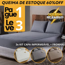 [COMPRE 1, LEVE 3] Jogo de Cama Impermeável Premium – Capa + 2 Fronhas