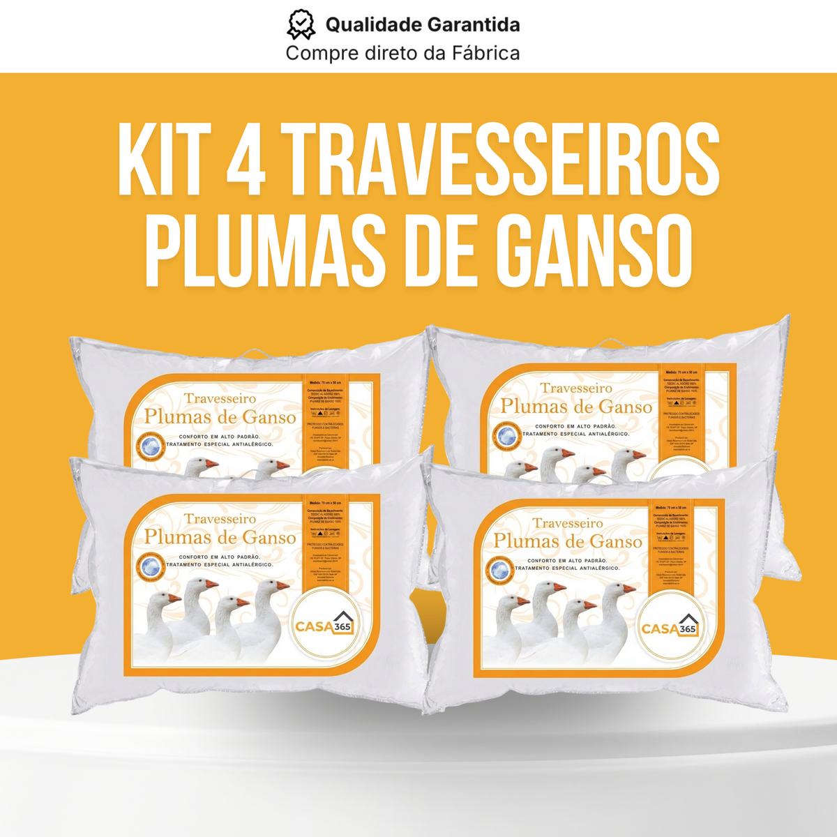 CloudPillow™ Travesseiro Premium Pluma de Ganso - Conforto de Hotel 5 Estrelas