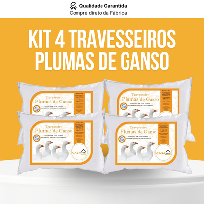 CloudPillow™ Travesseiro Premium Pluma de Ganso - Conforto de Hotel 5 Estrelas