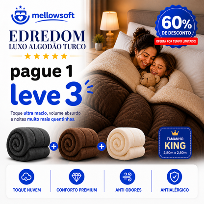 [COMPRE 1, LEVE 3] MellowSoft™ Edredom Premium Algodão Turco - Conforto de Hotel 5 Estrelas