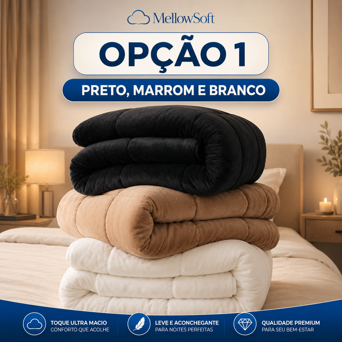 [COMPRE 1, LEVE 3] MellowSoft™ Edredom Premium Algodão Turco - Conforto de Hotel 5 Estrelas