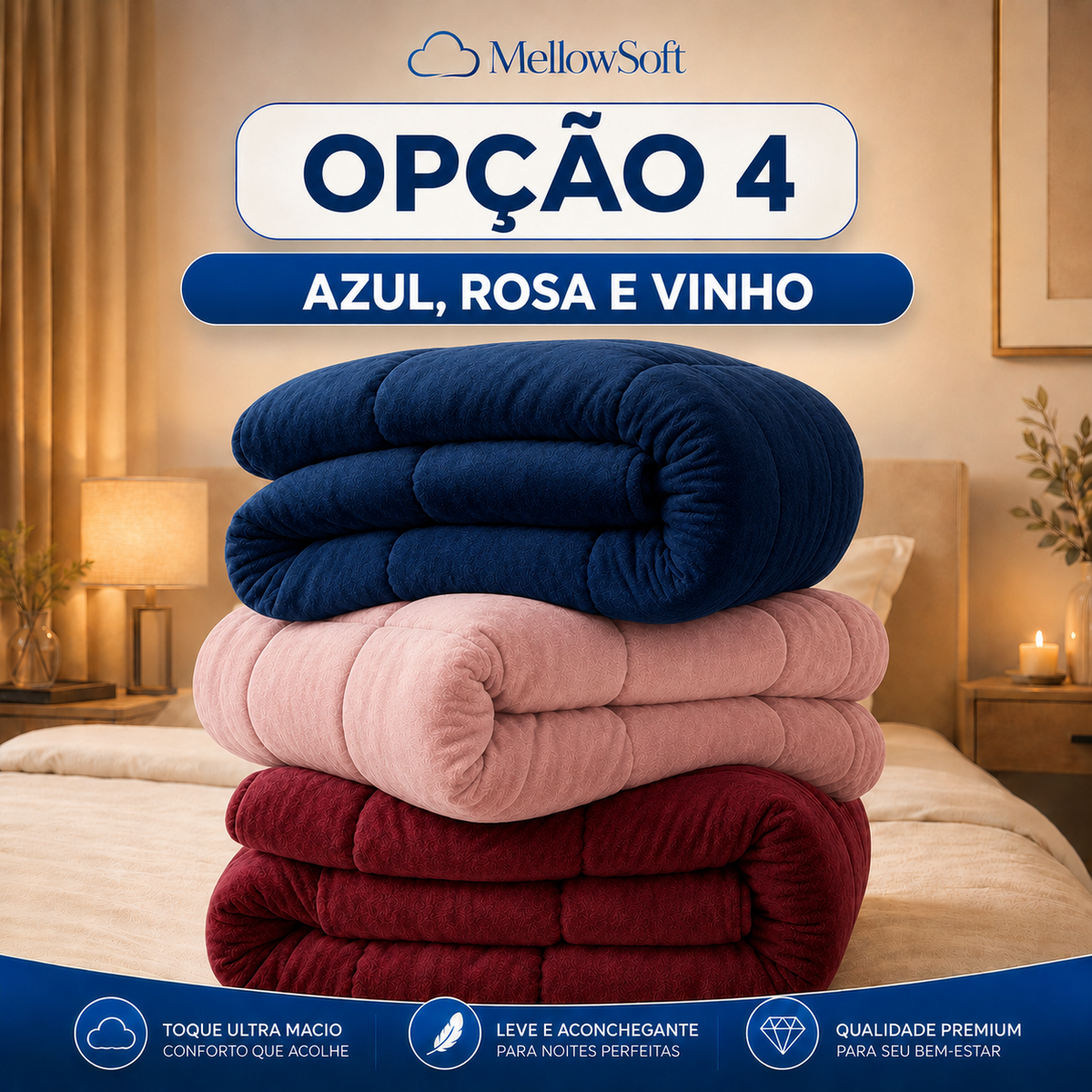 [COMPRE 1, LEVE 3] MellowSoft™ Edredom Premium Algodão Turco - Conforto de Hotel 5 Estrelas
