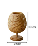 Abajur de Mesa Tecelagem De Bambu Rattan Led
