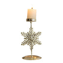 Castiçal de Ferro Dourado com Decoração Natalina