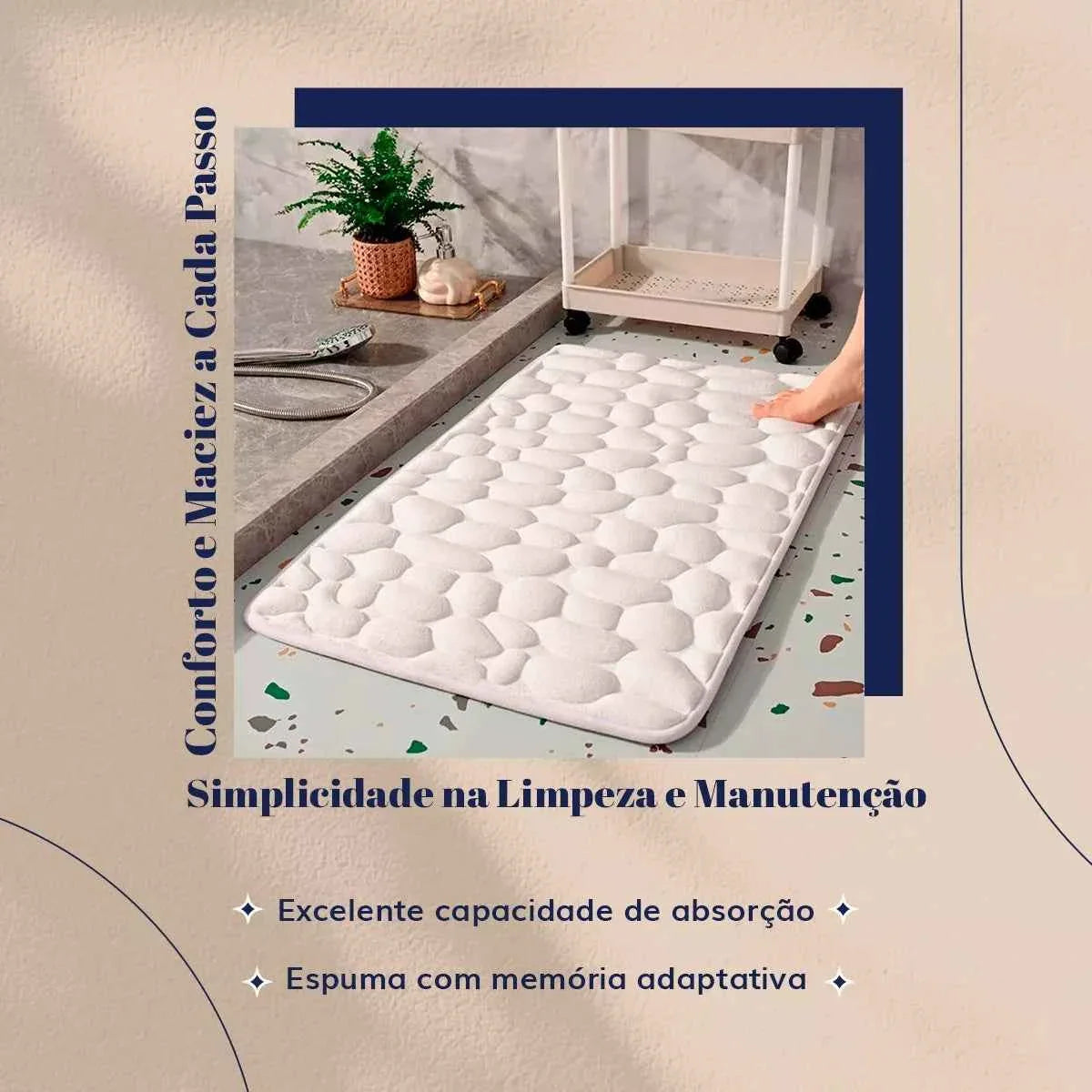 Tapete para Banheiro Antiderrapante Absorvente