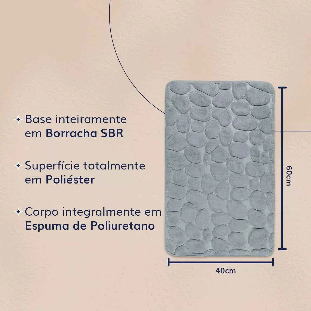 Tapete para Banheiro Antiderrapante Absorvente