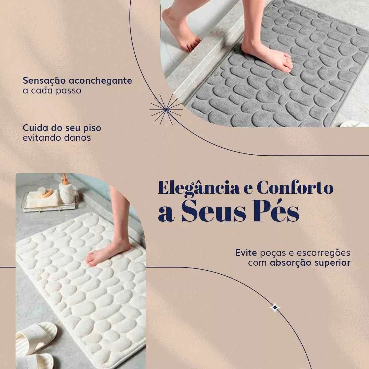Tapete para Banheiro Antiderrapante Absorvente
