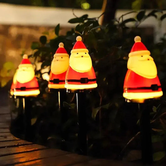 Decoração de Natal para Jardim Luminária Solar de Espeto 5 em 1 Papai Noel Bigstock