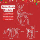 Decoração de Natal para Jardim Luzes LED Renas Natalinas Bigstock (Kit com 3 Peças)