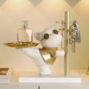 Escultura Decorativa Gato da Sorte com Bandeja Porta Objetos Bigstock