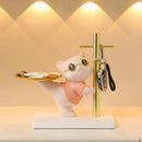 Escultura Decorativa Gato da Sorte com Bandeja Porta Objetos Bigstock