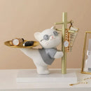 Escultura Decorativa Gato da Sorte com Bandeja Porta Objetos Bigstock
