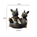 Escultura Decorativa e Porta Objetos Casal Bulldog Francês Bigstock