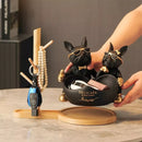 Escultura Decorativa e Porta Objetos Casal Bulldog Francês Bigstock