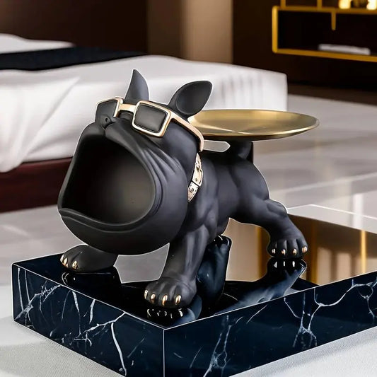 Escultura Decorativa e Porta Objetos com Bandeja Bulldog Big Mouth Bigstock