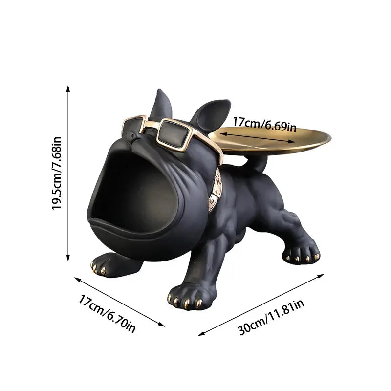 Escultura Decorativa e Porta Objetos com Bandeja Bulldog Big Mouth Bigstock
