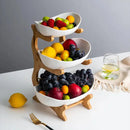 Fruteira de Mesa Moderna com Madeira Nobre para Cozinha 2 a 3 Andares Bigstock