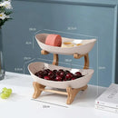 Fruteira de Mesa Moderna com Madeira Nobre para Cozinha 2 a 3 Andares Bigstock