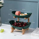 Fruteira de Mesa Moderna com Madeira Nobre para Cozinha 2 a 3 Andares Bigstock