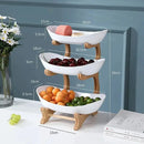 Fruteira de Mesa Moderna com Madeira Nobre para Cozinha 2 a 3 Andares Bigstock