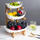 Fruteira de Mesa Moderna com Madeira Nobre para Cozinha 2 a 3 Andares Bigstock