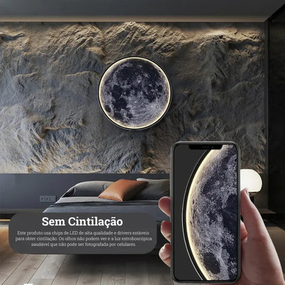 Luminária de Parede 3D Lua Cheia com Controle Remoto Bigstock