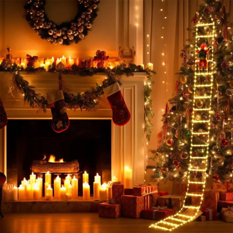 Luzes de Natal LED Escada do Papai Noel Bigstock