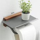 Suporte para Papel Higiênico com Detalhe em Madeira