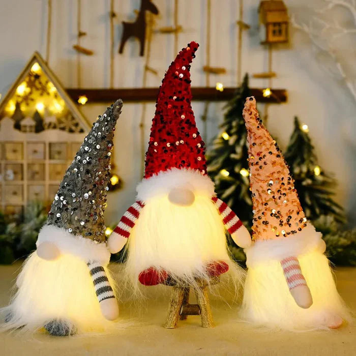 Boneco Gnomo Iluminado Decoração de Natal