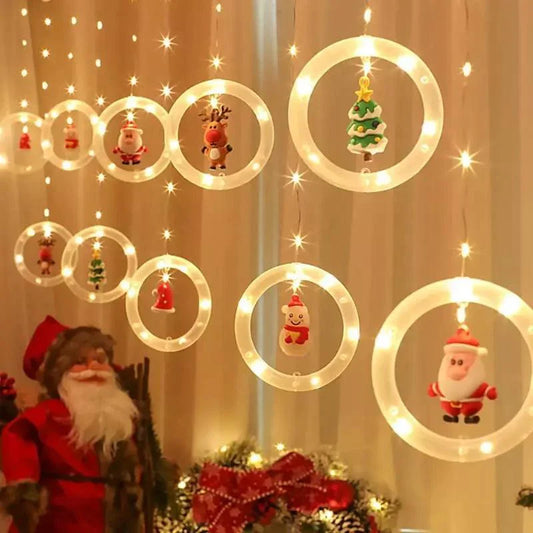 Cortina de Luzes de Led Decoração de Natal