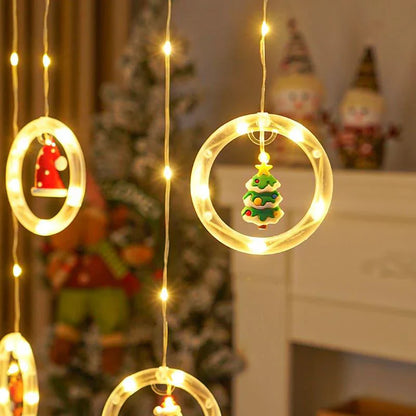 Cortina de Luzes de Led Decoração de Natal