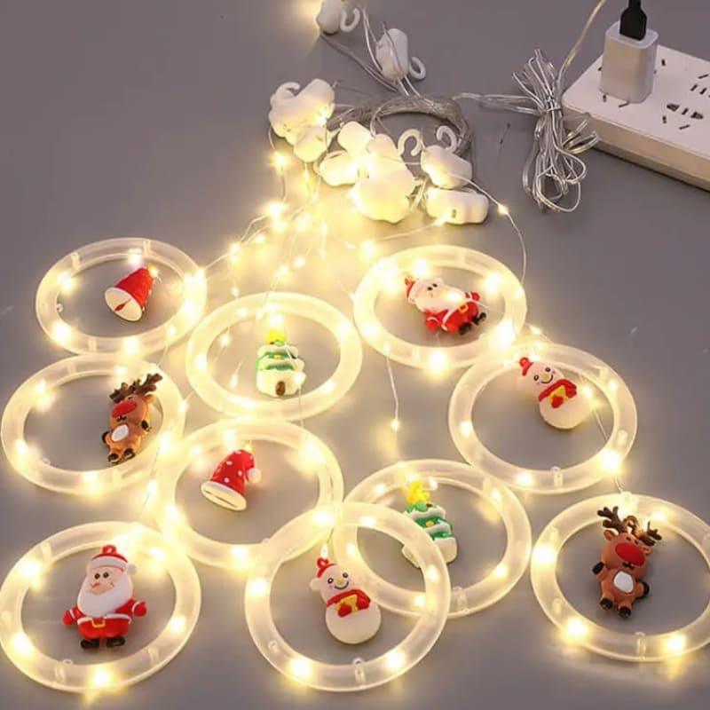 Cortina de Luzes de Led Decoração de Natal