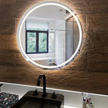 Espelho Redondo Luxo com LED Integrada Touch Screen