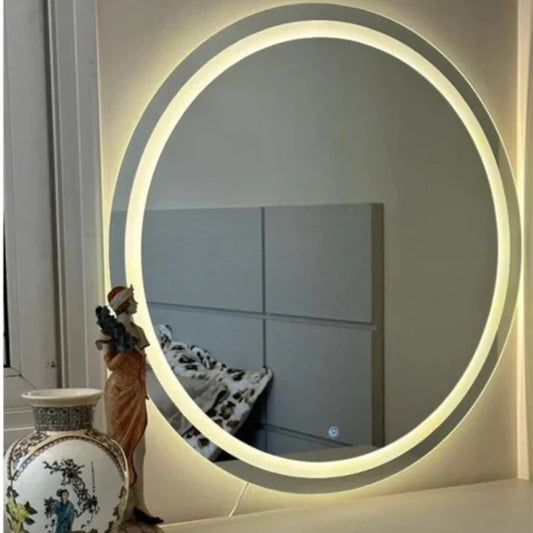 Espelho Redondo Luxo com LED Integrada Touch Screen
