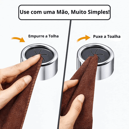 Gancho de Parede EasyPush - Estética Funcional para o seu lar (COMPRE 2 LEVE 3)