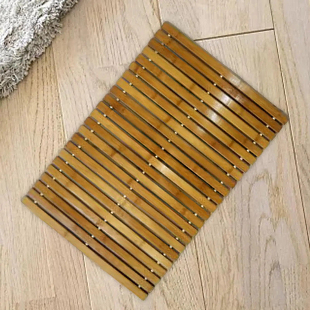 Tapete para Banheiro em Bambu Impermeável e Antiderrapante