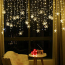 Varal de Luzes em Led Flocos de Neve