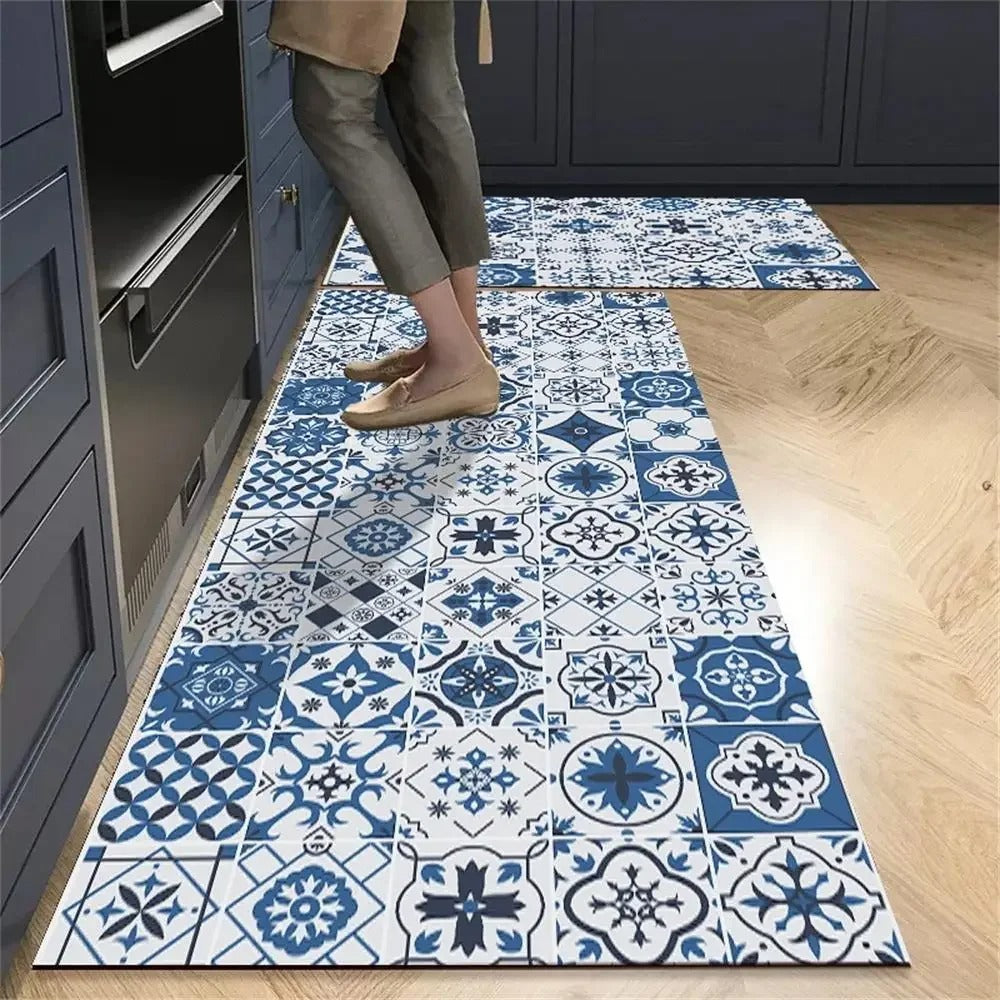 Tapete Antiderrapante Absorvente para Cozinha Ladrilhos
