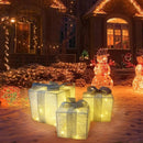 Conjunto 3 Caixas de Presente Natalina Iluminada com Laço