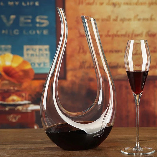 Decantador De Vinho De Cristal Em Forma De U