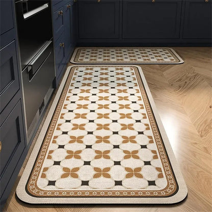 Tapete Antiderrapante Absorvente para Cozinha Ladrilhos