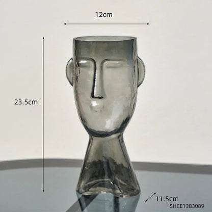 Terrário Transparente Vaso de Vidro para Decoração Face Abstrata