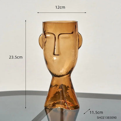 Terrário Transparente Vaso de Vidro para Decoração Face Abstrata