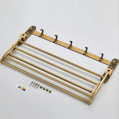Porta Toalha Banheiro em Alumínio Dourado Luxo