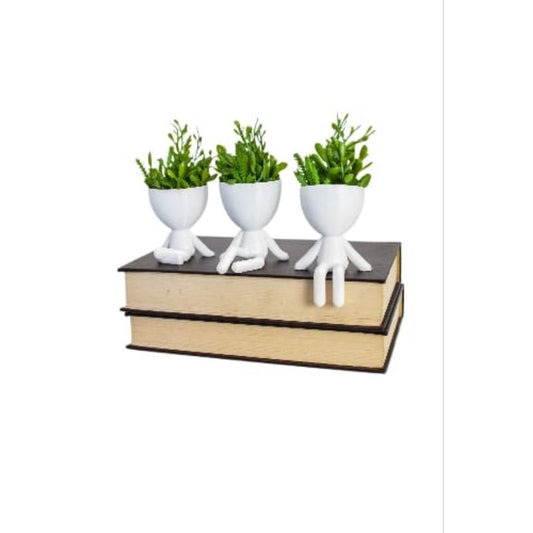 Mini Vasinhos com Flor Artificial 3 Unidades